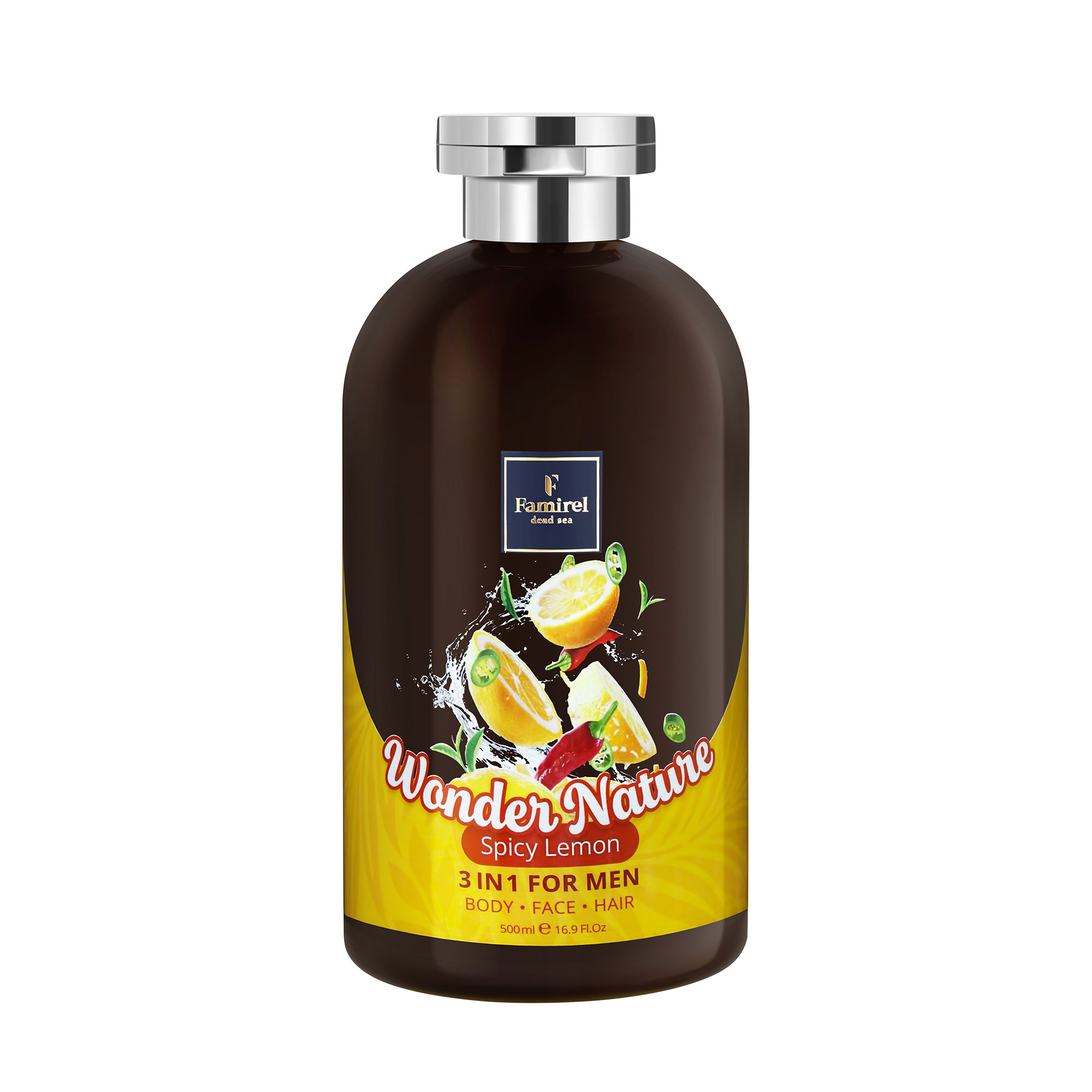 Чоловічий гель для душу 3 в 1 Famirel Wonder Nature, Spicy Lemon, 500 мл